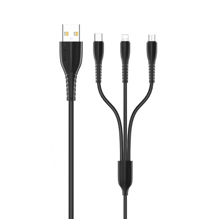 USAMS SJ367 U35 Nabíjecí Kabel 3v1 Black, 2449732